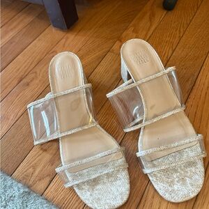 Maryam Nassir Zaden Beige and Clear Mules
